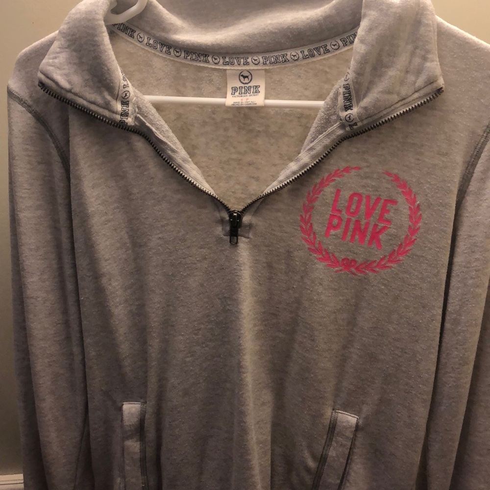 Pink quarter zip